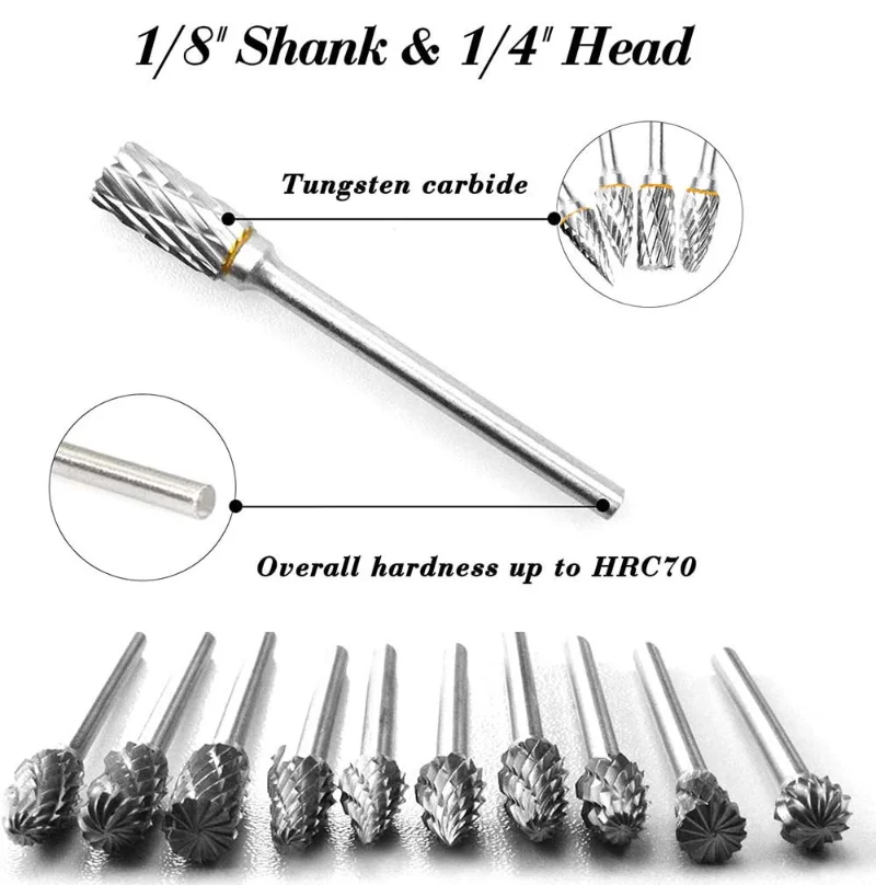 

Pieces Double Tool, Electric Rotary Dremel Carbide Tool, Rotary Grinding, 10 Diamond Tool, 1/8-inch Shaft Tungsten Tool,