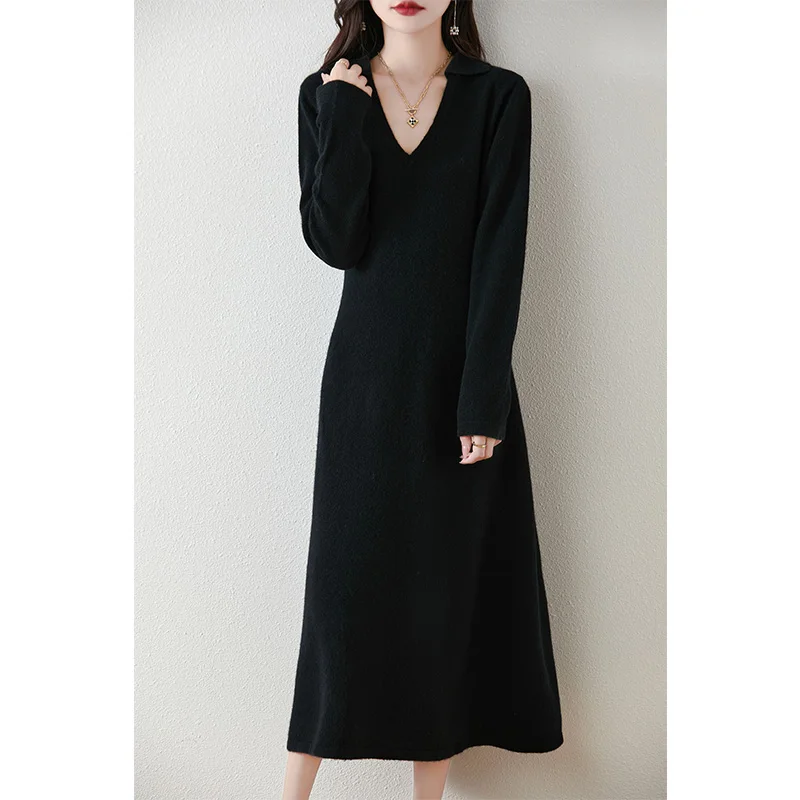 Женское трикотажное платье из 100% мериносовой шерсти