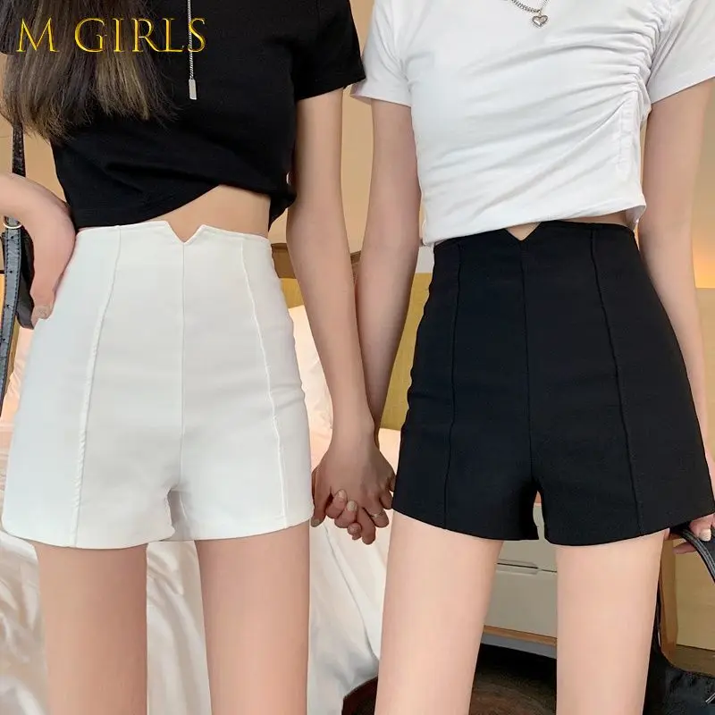 

M GIRLS Shorts Women High Waist Solid Skinny Summer Korean Style All-match Ins Sexy Slim Hot Sale Streetwear Harajuku