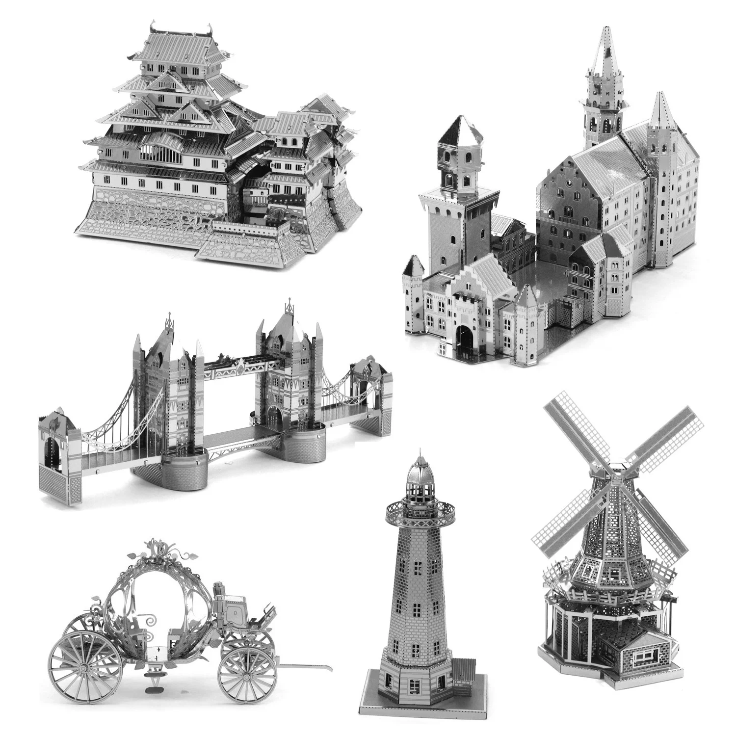 

Cartoon Animation Building 3D Metal Assembly Model DIY Puzzle Building Sleeping Beauty Castle Ghost Castle Assembly Toy