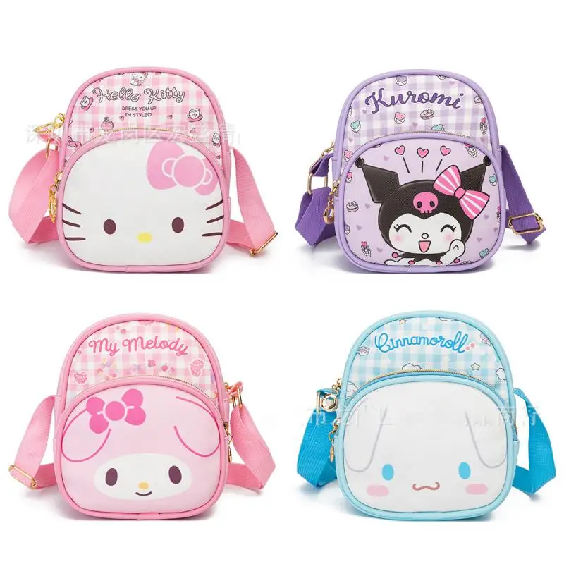 

18 см милый Sanrioed Милый мой Мелодия Hello Kittys Kuromi Cinnamoroll мини ПУ детская сумка-мессенджер школьная сумка маленький рюкзак