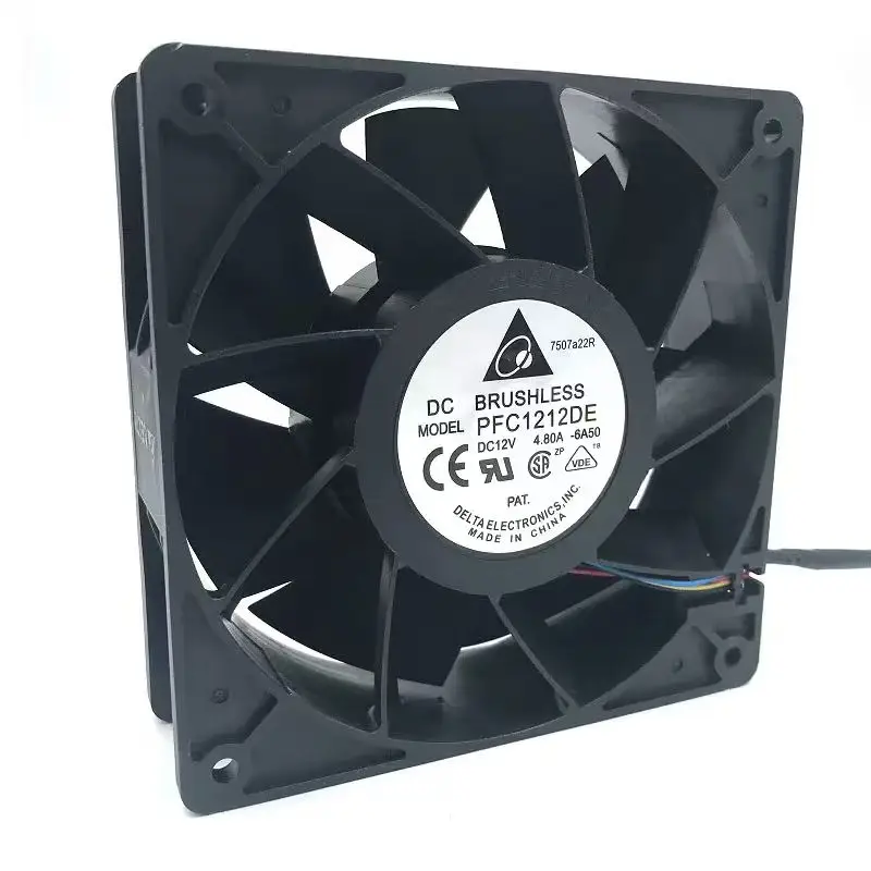 Оригинальный вентилятор Delta 120 мм PFC1212DE для Ant GPU Miner, мощный охлаждающий вентилятор 120*120*38 мм, 12 В, PWM, 4-контактный, 250 CFM, 7000 обмин, 66,5 дБА (art.: 3920d86faef0b) - 3920d86faef0b