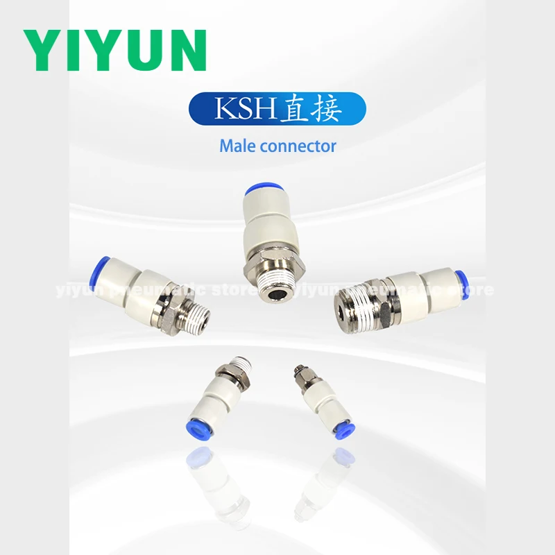 

KSH04-M5 KSH04-01S KSH06-02S KSH08-03S KSH10-04S KSH06-M6 SMC KS Series Rotary One-touch Fittings Standard Type/High Speed Type