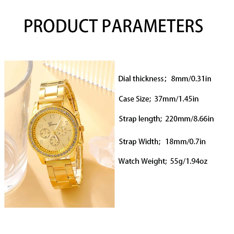 2 шт. женские кварцевые часы с тремя глазами и браслетом