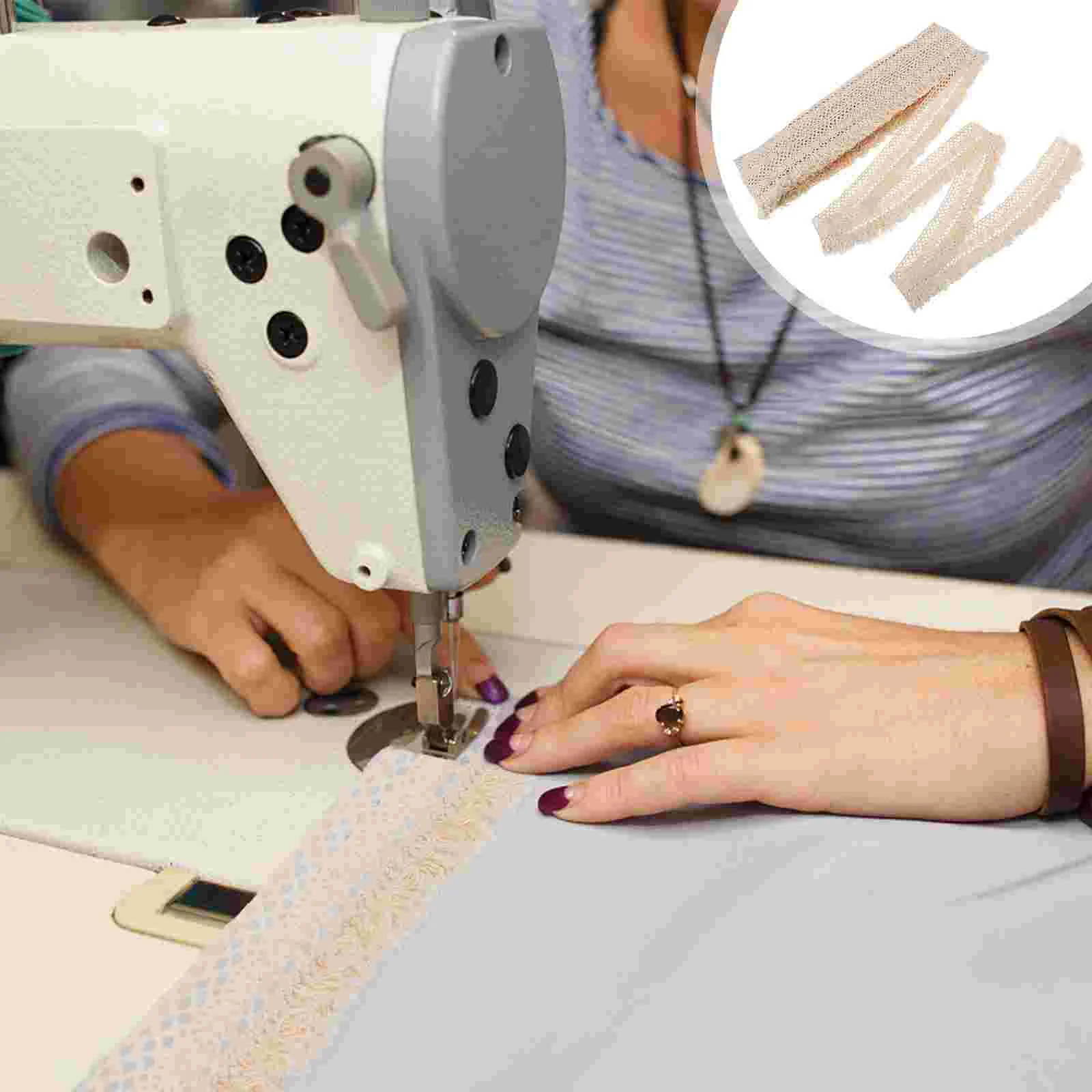 

Lace Trim Ribbon Fabric Edging Cotton Curtain Embroidered Yard The Applique Trims Decorative Tassel Elastic Decoration Vintage