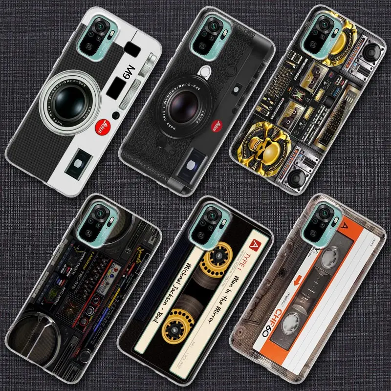 

Retro Camera Circuit Board Music Tapes Phone Case For Xiaomi Redmi Note 9s 8 11 7 9 10 s Pro 11s Clear Cover Note 8Pro K40 Cases