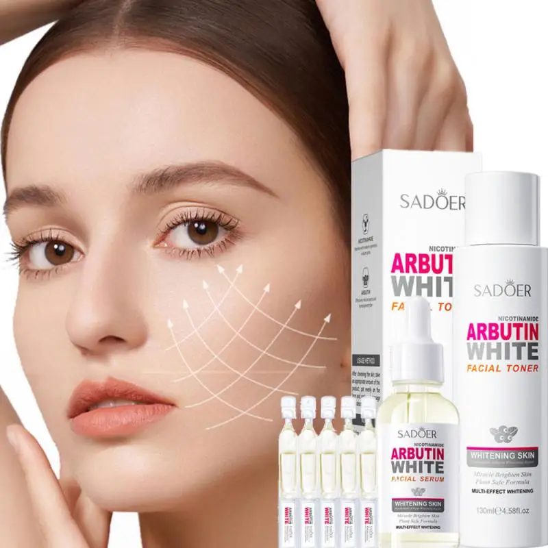 

SADOER Arbutin Whitening Essence Set Facial Care Moisturizing Shrink Pores Brightening Full Range Beauty Skin Care Products Set