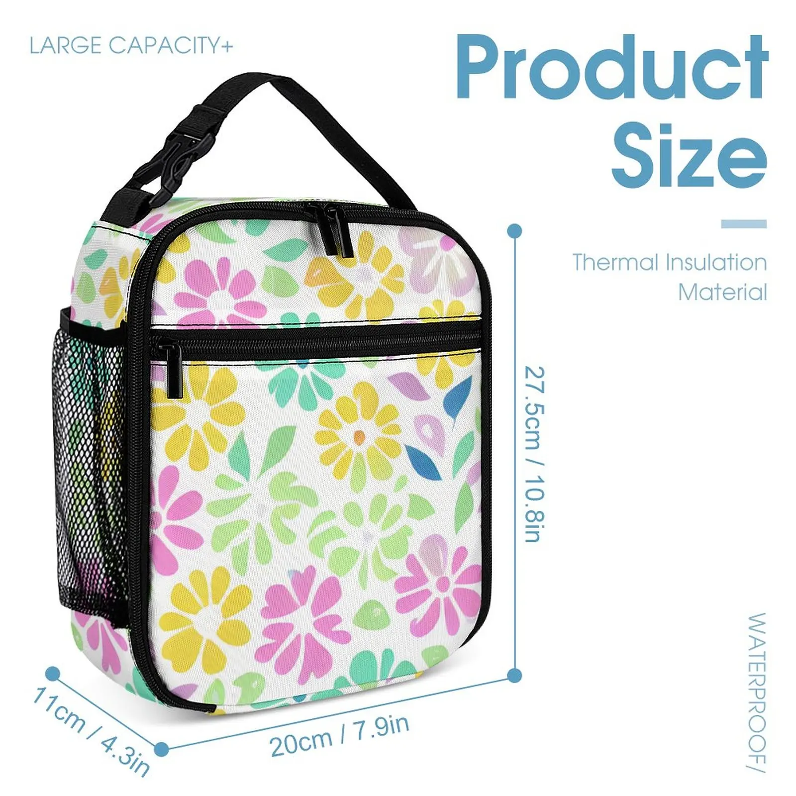 3PCS/Set Backbags for Travel Schoolbag Lunch Bag Pencil Case Floral Backpack with Hands-Free Umbrella Mochila
