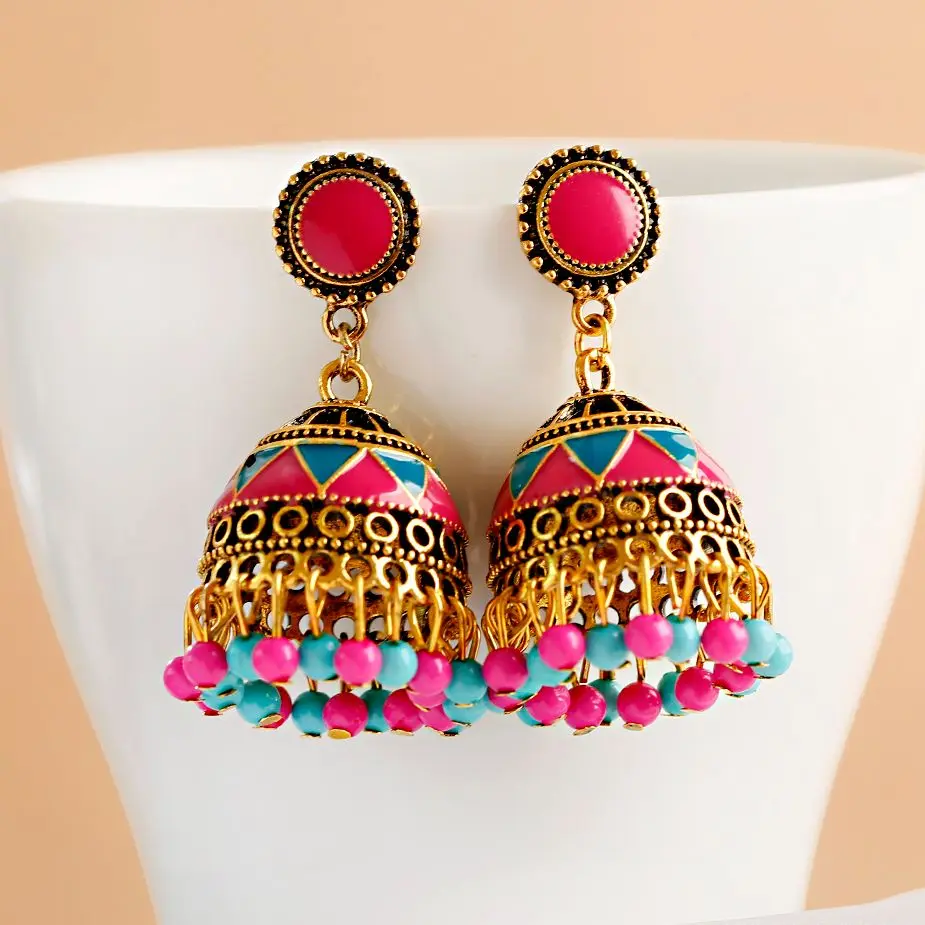Этнические цыганские серьги-подвески золотого цвета в винтажном богемном стиле