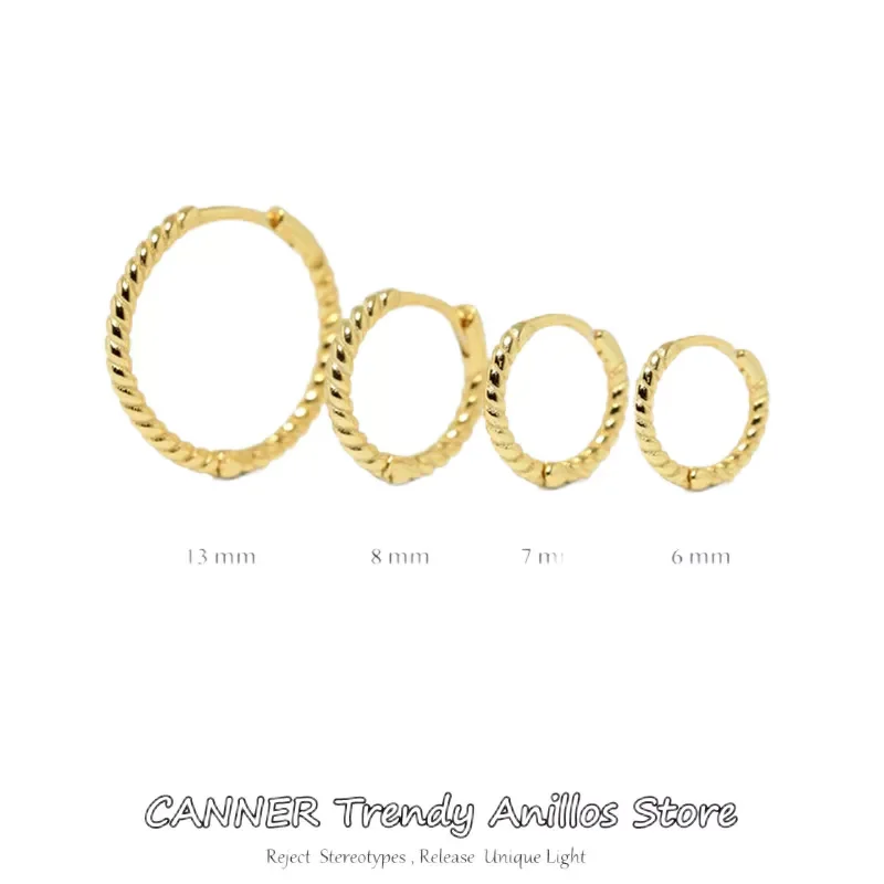 

Canner 925 Sterling Silver Huggie Earrings Circle Round Earbone Earrings for Women Party Gift Wedding Fine Jewelry Pendientes W5