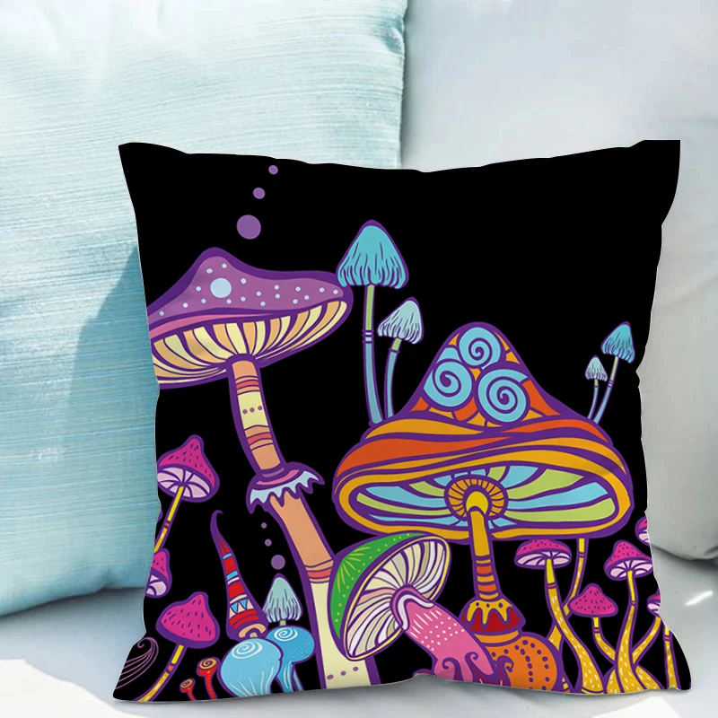 

Fluorescent Mushroom Pillowcases Bed Cushions of Modern Sofa Double-sided Printing Cushion Cover for Pillow Covers Decorative