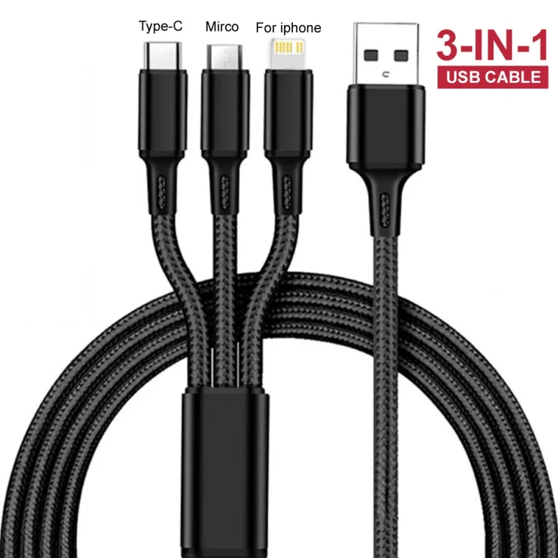 

USB-кабель 3 в 1 для передачи данных и быстрой зарядки