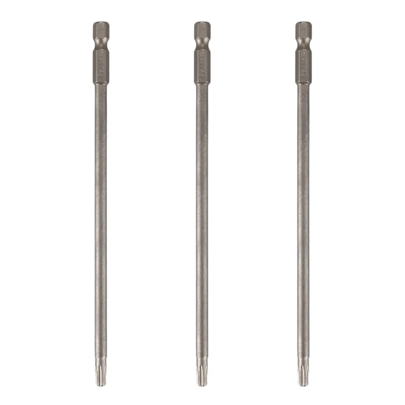 

3X 1/4 Inch Hex Shank 4Mm Tip T25 Torx Security Screwdriver Bit Gray