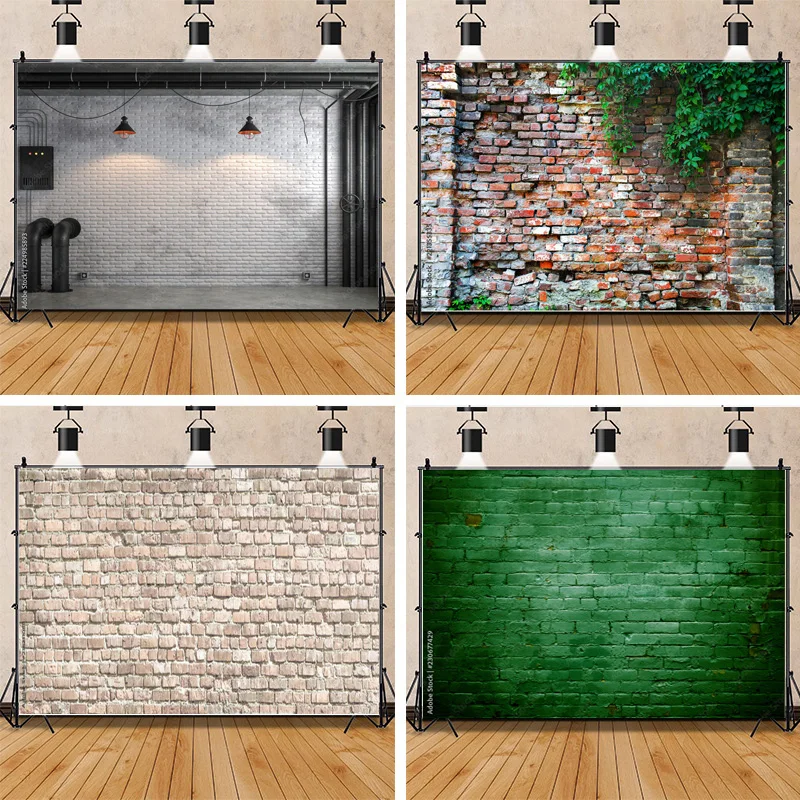 

ZHISUXI Texture Of a Perfect Black Brick Wall Cracks And Defects Photography Background Photo Studio Backdrops Prop QZ-09