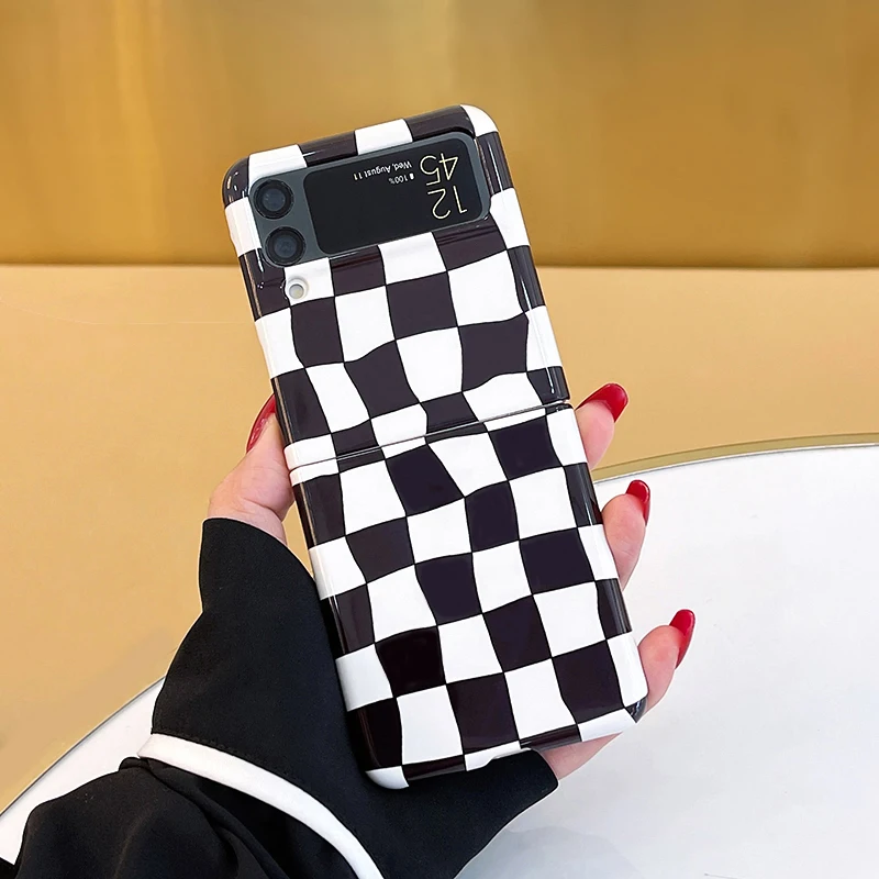 

Чехлы для Samsung ZFlip3 в шахматную клетку в стиле ретро для Samsung Galaxy Z Flip 3 оригинальные чехлы