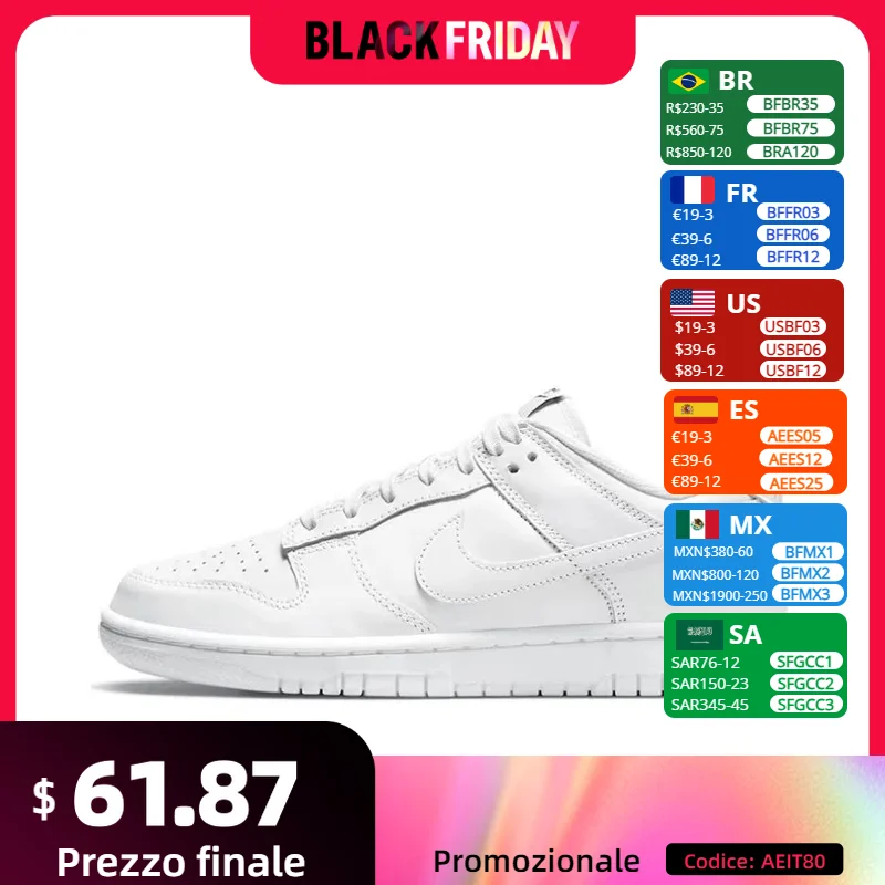 NIKE dunk черно-белые кроссовки Классическая прочная спортивная повседневная обувь