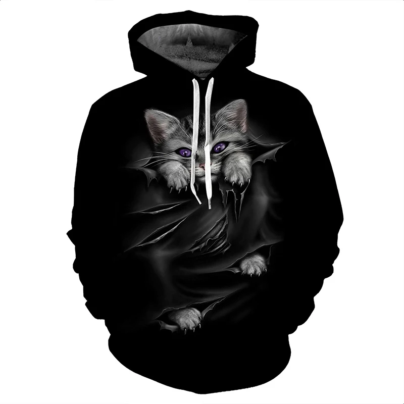 

Cool Cat 3D Hoodie Sweatshirts Mens Women's Sweatshirt Pullover Long Sleeve Hooded Tops