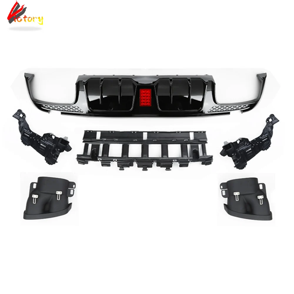 Карбоновый задний диффузор для губ со светодиодной подсветкой с выхлопными