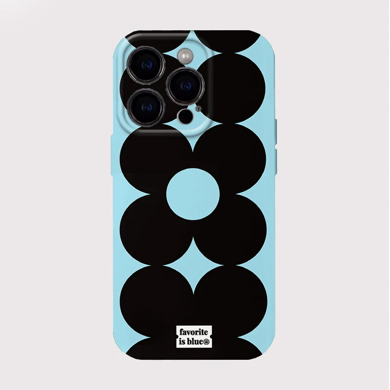 Фото Чехол для телефона с цветочным узором на синем фоне для iPhone 17, 16, 15, 14, 13, 12, 11 Pro Max, Air 16, 7, 8 Plus, Xs Max. Жесткий чехол-бампер из поликарбоната. №1