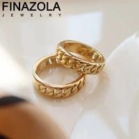 finazola french fashion chain design ring 2022 new high quality stainless steel engagement band temperament women fine jewelry