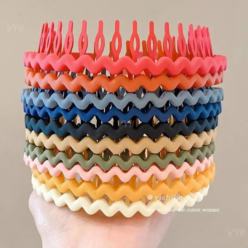 Волнистая повязка на голову легкая противоскользящая модная акриловая для волос