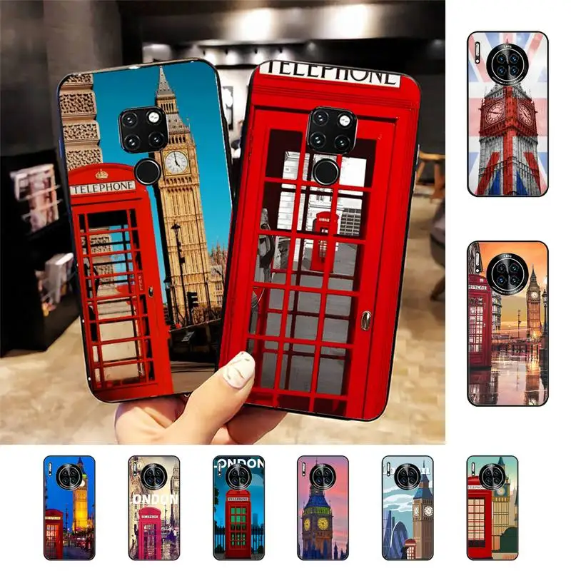 

England Telephone Big Ben Phone Case for Huawei Mate 20 10 9 40 30 lite pro X Nova 2 3i 7se
