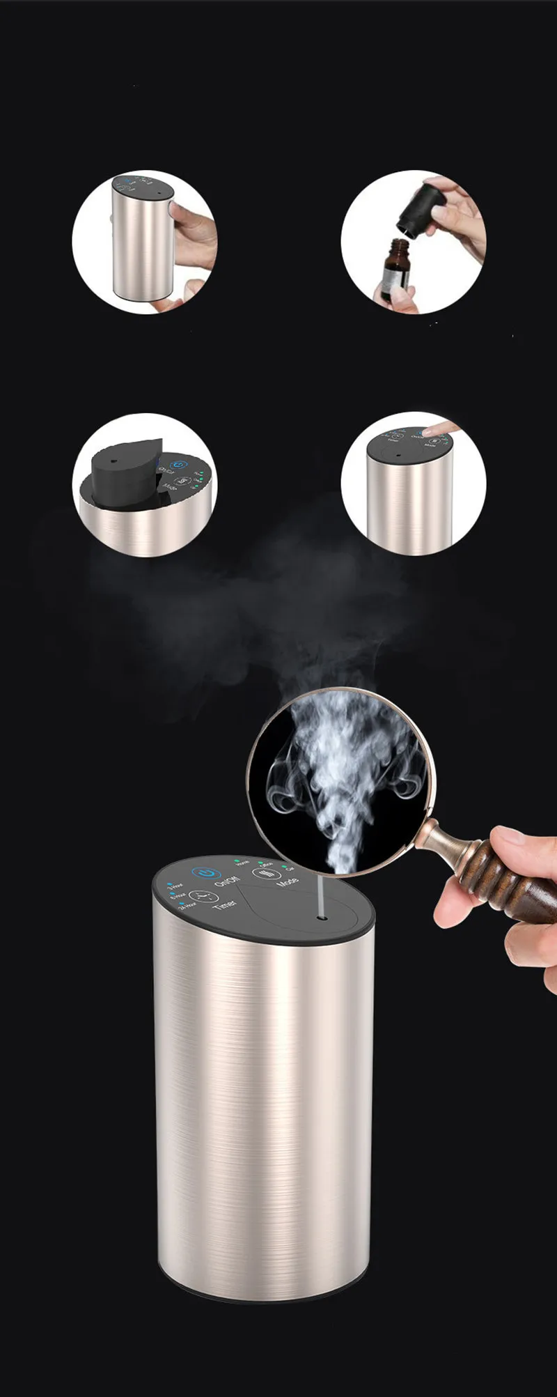 Алюминиевый диффузор для эфирных масел перезаряжаемый автомобильный освежитель