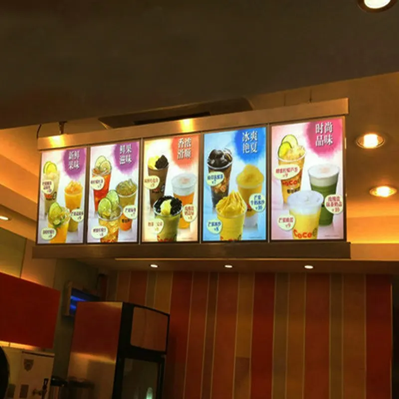 Магнитный алюминиевый светодиодный световой короб для меню ресторана кафе-отеля