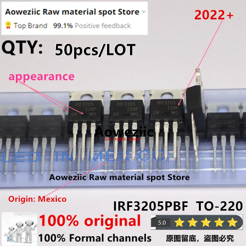 

Aoweziic 2022+ 50pcs 100% New Imported Original IRF3205 IRF3205PBF TO-220 MOS FET 55V 110A 200W