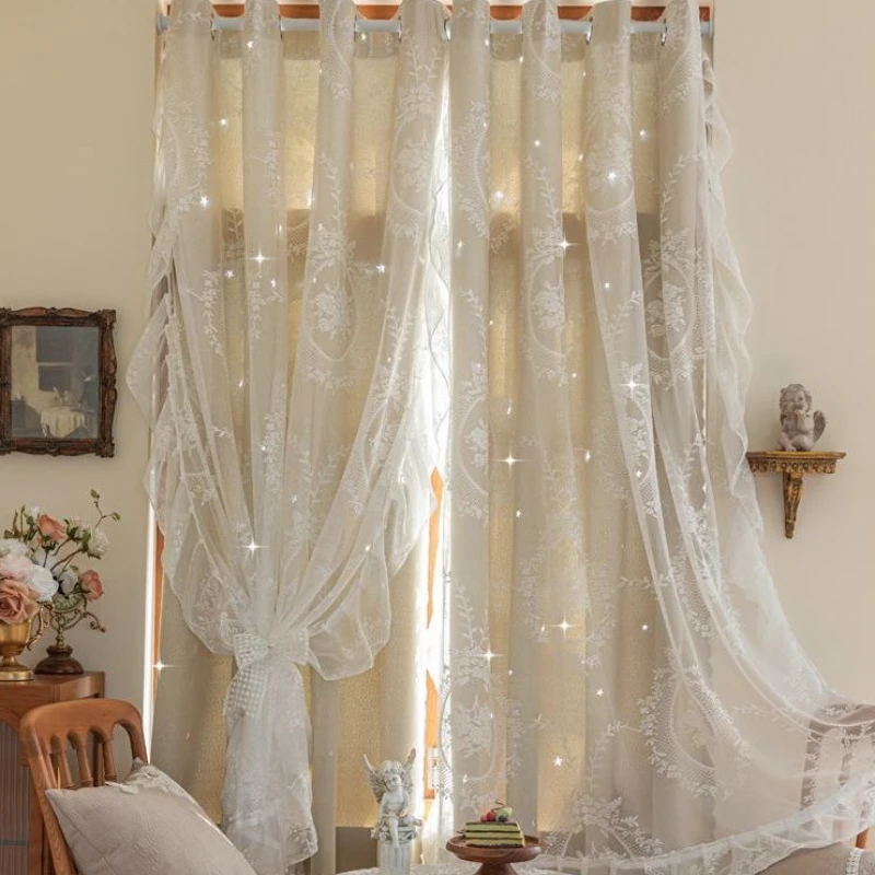 Французские винтажные двойные светонепроницаемые оконные шторы для общежития