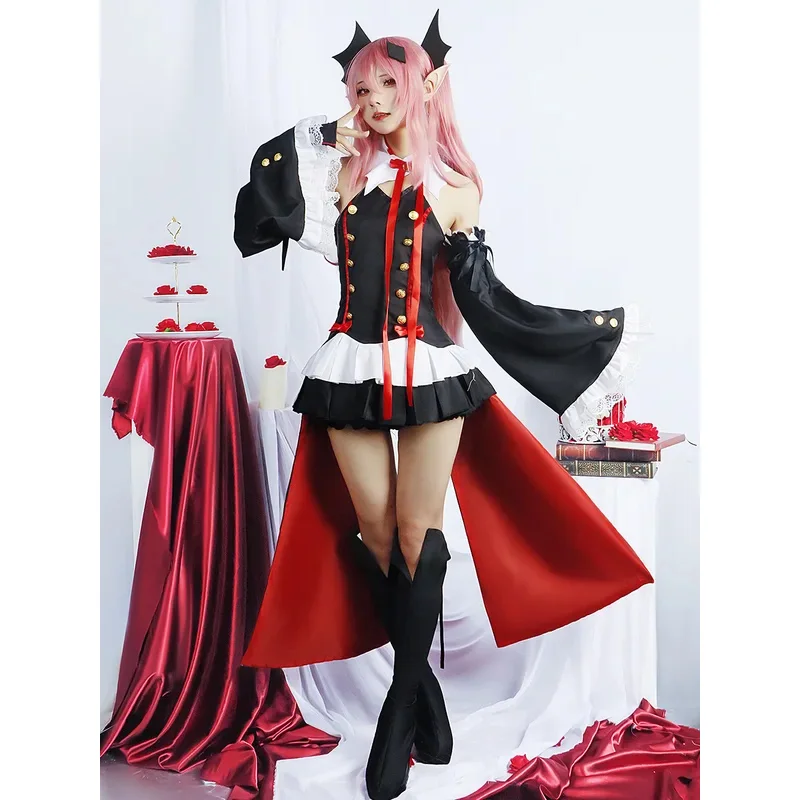 Женский костюм для косплея Krul Tepes парик из аниме сераф конца Овари вампира одежда