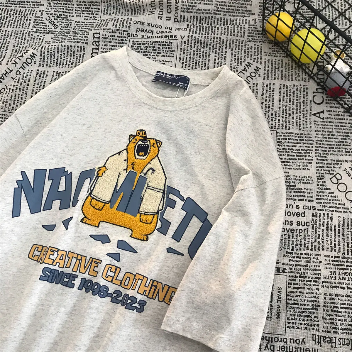 

Новинка 2023, забавная мультяшная хлопковая американская Ретро нишевая футболка Ins, свободная мультяшная Веселая Мужская и Женская Повседневная футболка с коротким рукавом