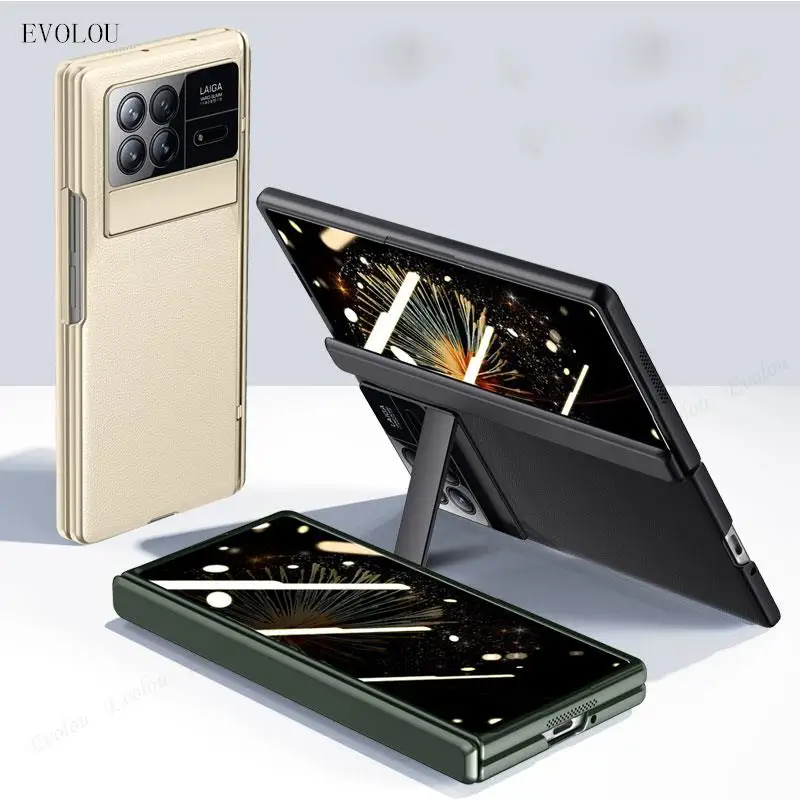 Для Xiaomi Mix Fold 3 Простая кожа магнитный шарнир Kickstand складной чехол для телефона Fold3