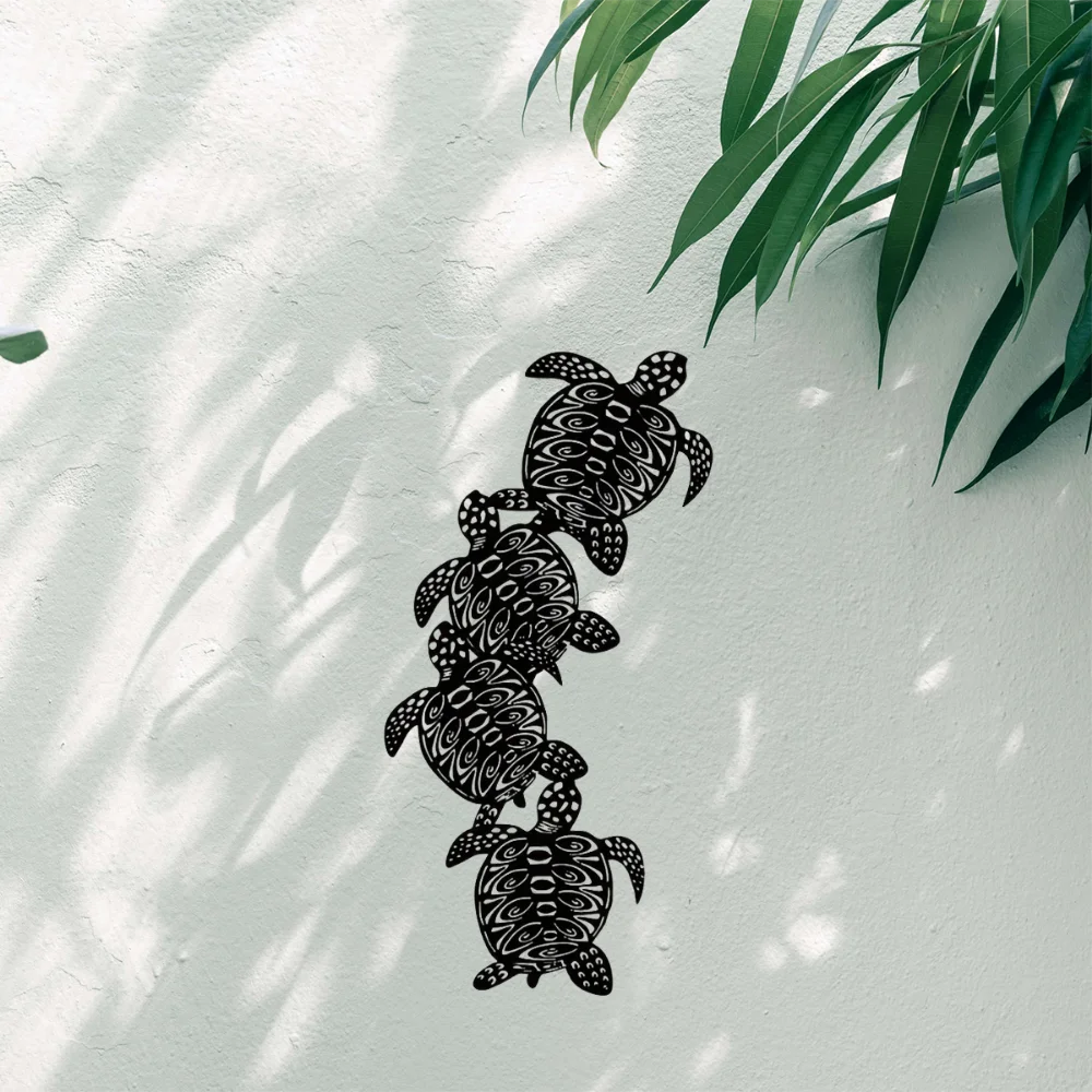 Металлический Настенный Декор Океанская Черепаха — Трансформируйте Свое Живое