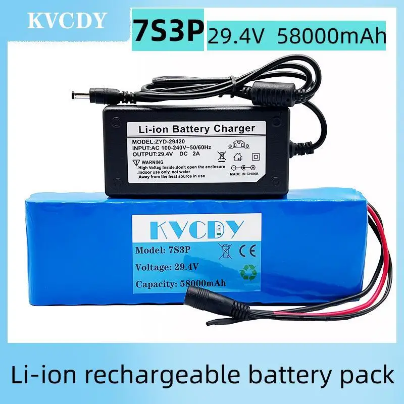 

24V 58Ah 7s3p 18650 battery lithium battery 24v 58000mAh electric bicycle moped electric lithium ion Battery pack + Charger
