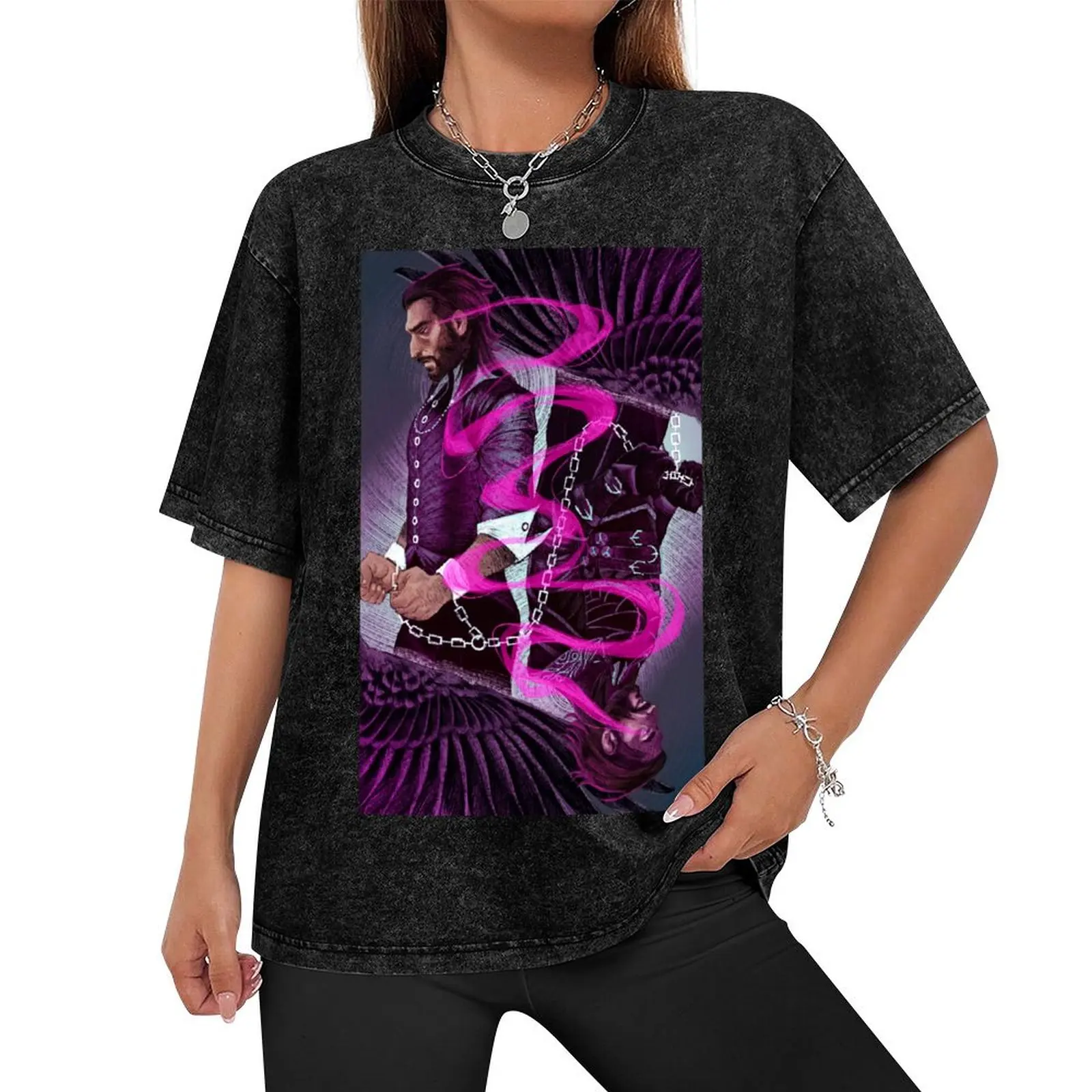 Dragon Age: Таро Veilguard - Veiltober day 4 Lucanis Футболки с рисунком модные рубашки спортивные