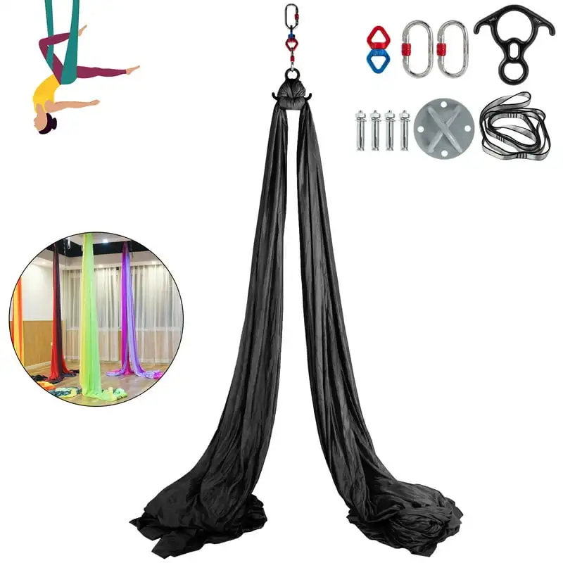 

Aerial Silk, 11 Yard 9.2 Ft. Aerial Yoga Swing Set Yoga Hammock Kit - Antigravity Ceiling Hanging Yoga Sling - Carabineers, Dais