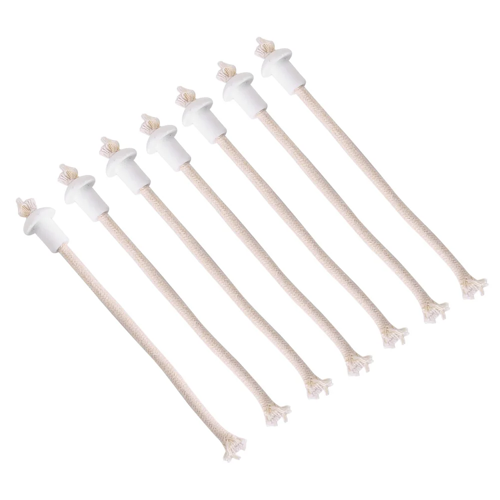 

7Pcs Ceramic Holders Torch Wine Bottle Oil Candle Lamp Fiber Glass Heat-Resistant Kerosene Wick Wick§