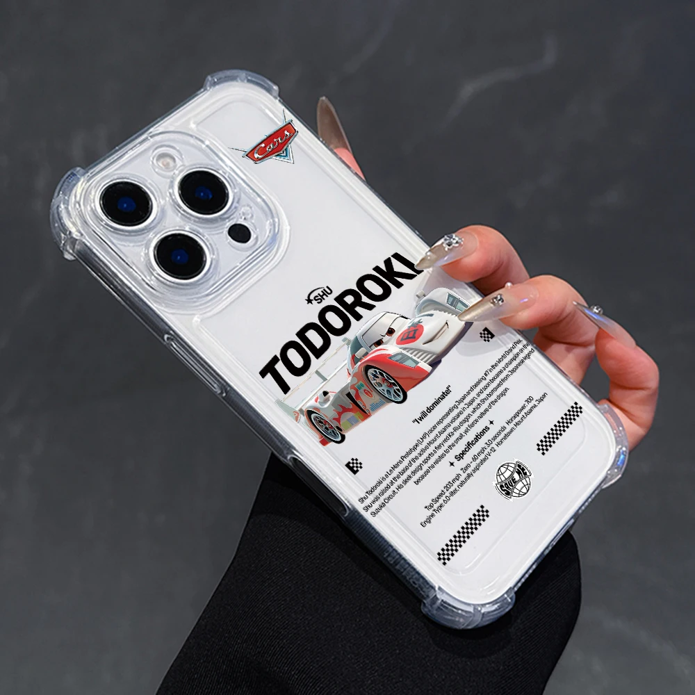 Фото Прозрачный противоударный мягкий чехол для iPhone 17 Air 16 15 14 Plus 13 12 11 Pro Max X Xs XR 8 с мультяшными машинками МакКуин и Салли №5