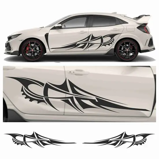 

Works with most car stickers side Razor Tribal Graphics Auto Parts Side Graphics Packing Sticker Decals