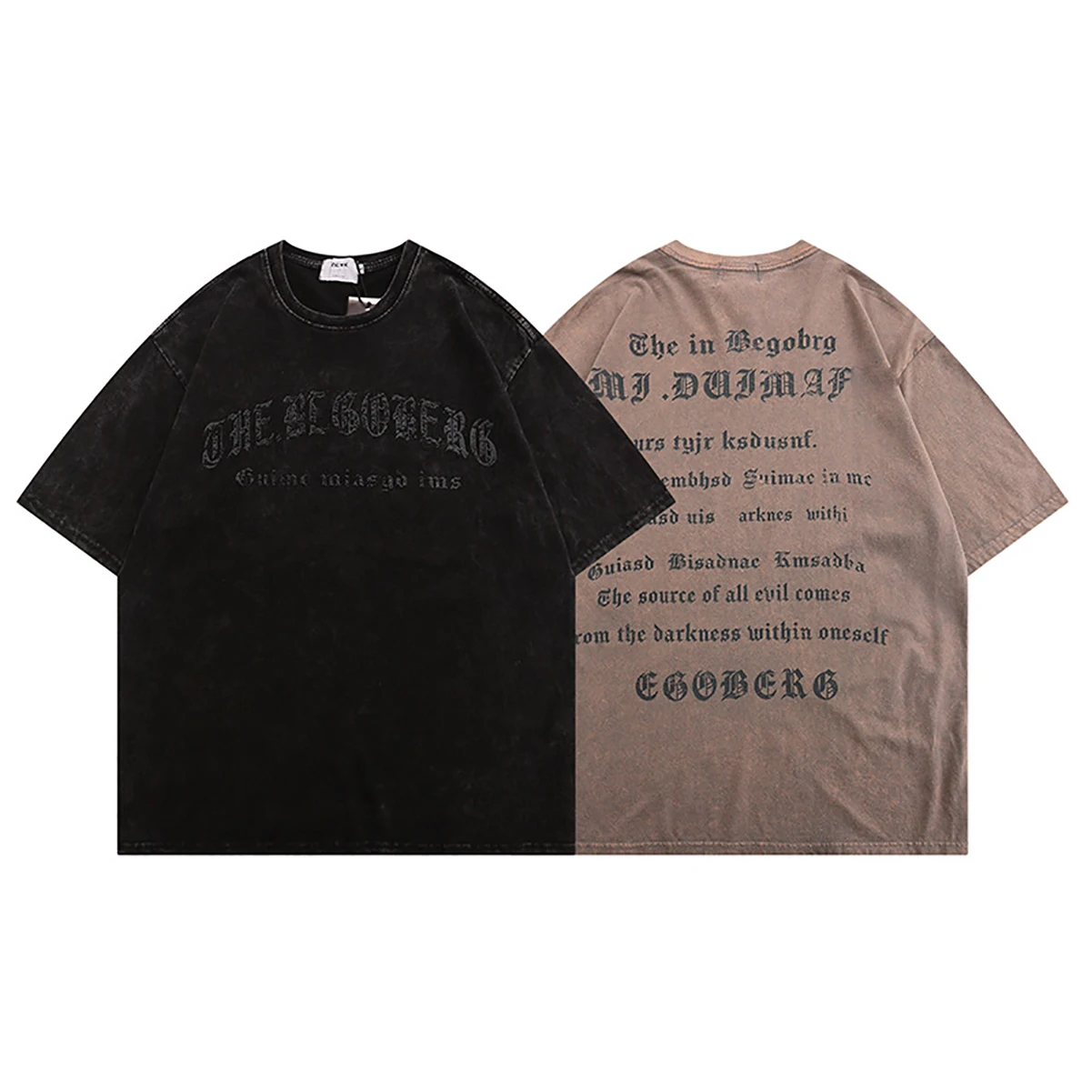 

2022 Vintage English Print Hip Hop T Shirt Skull Bone Palm Graphic Print For Men T Shirt Harajuku Ripped Washed Short Sleeve Tee