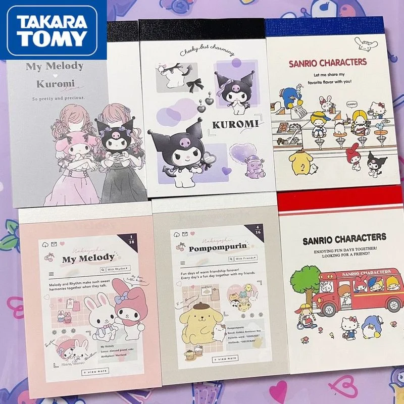 

TAKARA TOMY 30 Sheets Cartoon Hello Kitty Notes Kawaii Girl Memo Diary Message Notes Cute School Supplies Stationery
