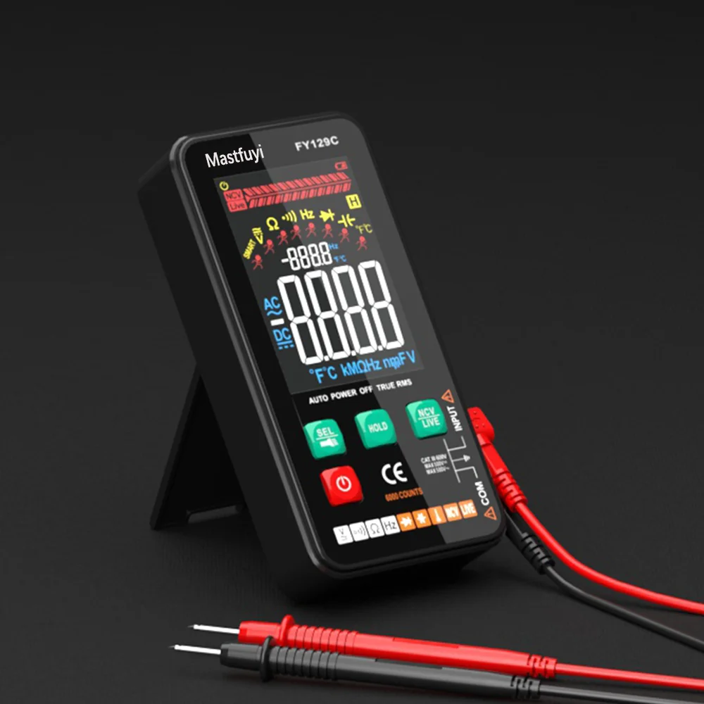 Умный Цифровой мультиметр Mastfuyi с кронштейном, большой ЖК-дисплей ...