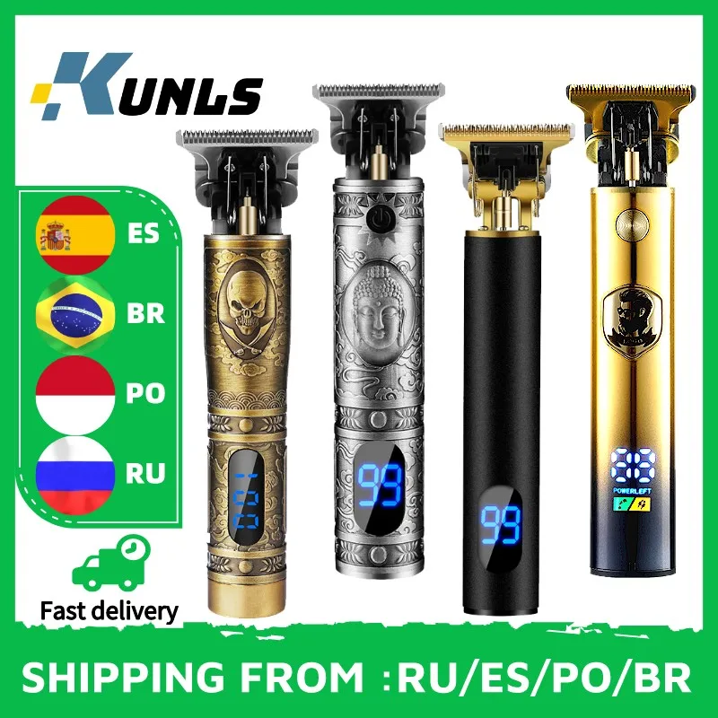 

KUNLS Hair Trimmer T9 Hair Clipper Machine USB Rechargeable Battery Shaver Cutting For Men Barber Professional Beard Trimmer
