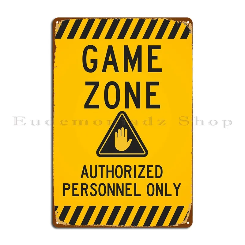 

Game Zone Authorized Metal Sign Kitchen Vintage Club Party Wall Decor Character Tin Sign Poster