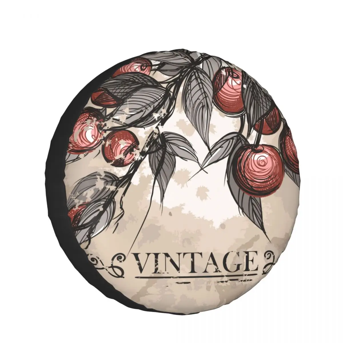 

Universal Car Tire Cover Case Spare Tire Wheel Bag Tyre Spare Storage Cover Polyester Vintage Ripe Cherry
