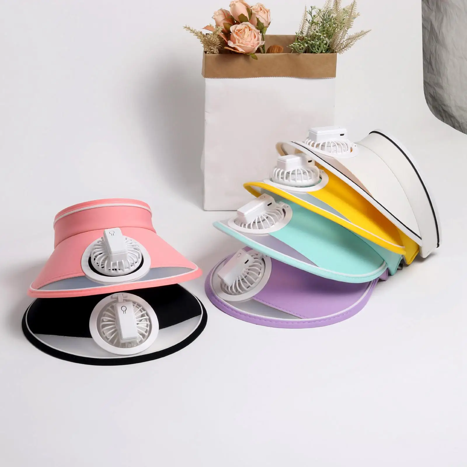 

Cooling Fan Hat Portable Sun Visor Fan Hat for Girls Boys Men Women Fishing Electronic Fan Inserted Cooling Caps for Children