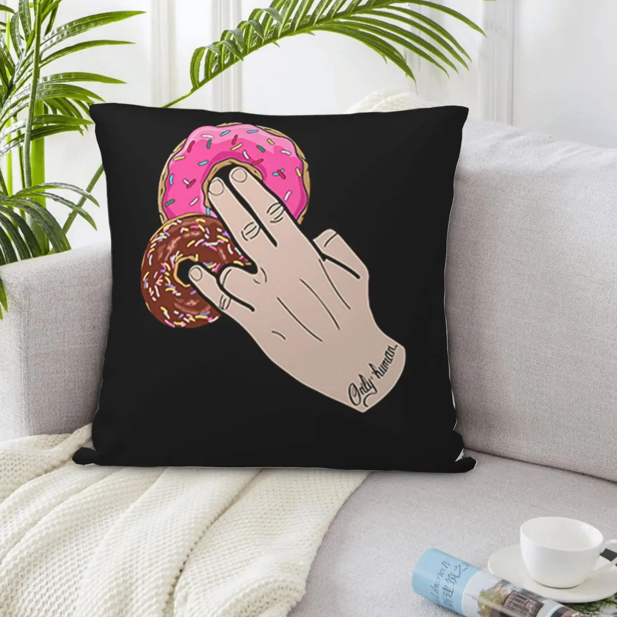 Dunkin' Donuts Two In The Pinky One Stink Only Human Designing Streetwear Party Наволочка