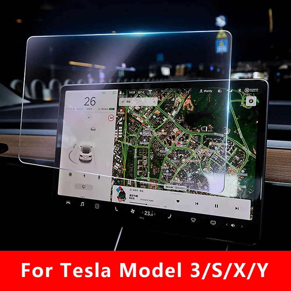 

For Tesla Model 3 Y X S Center Control Touchscreen Car Navigation Touch Screen Protector P50 P65 P80 P80D 9H Tempered Glass