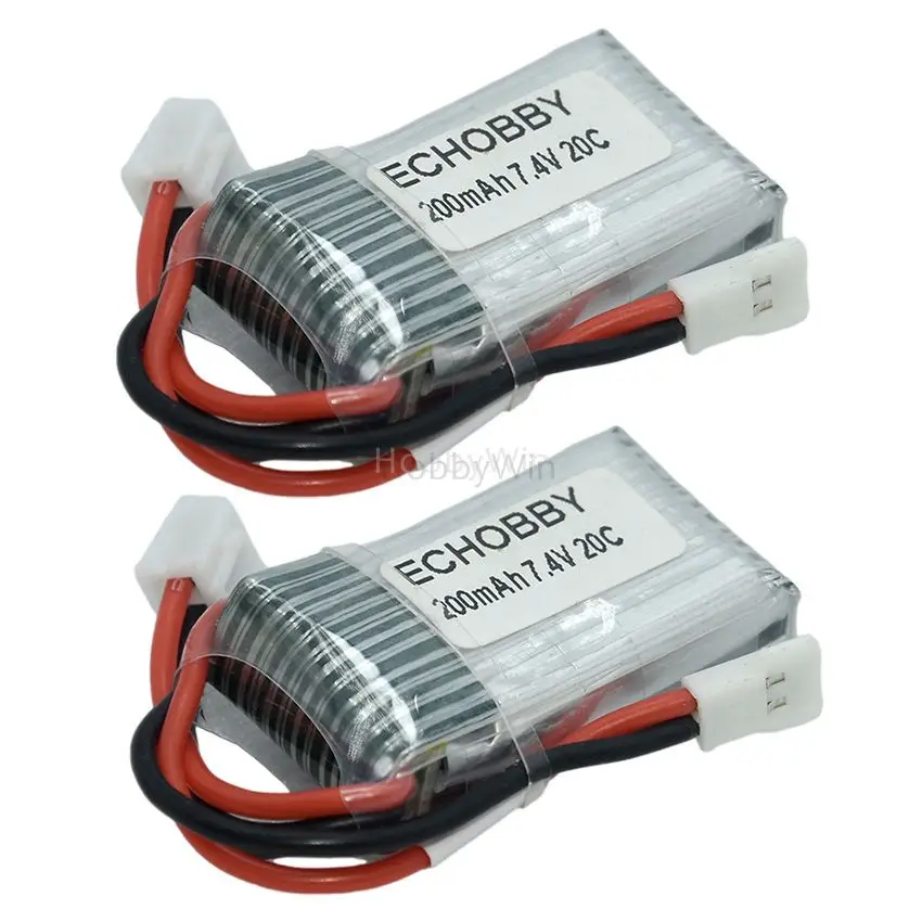 7.4V 2S 200mAh 20C LiPO Battery JST plug for RC scale 1/36 Model Buggy Truck F3P Indoor micro aircraft
